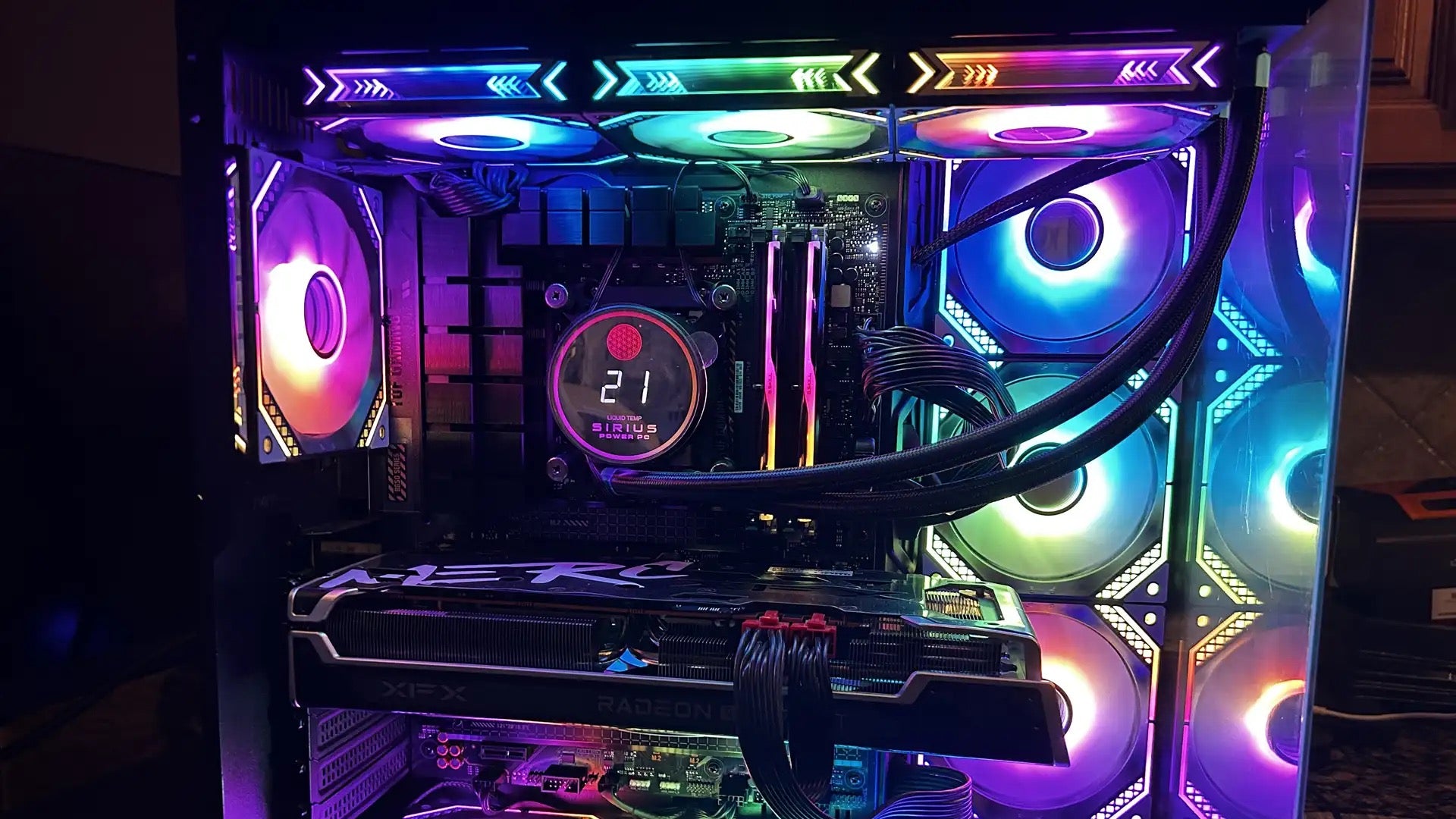 RGB-lit custom gaming PC build